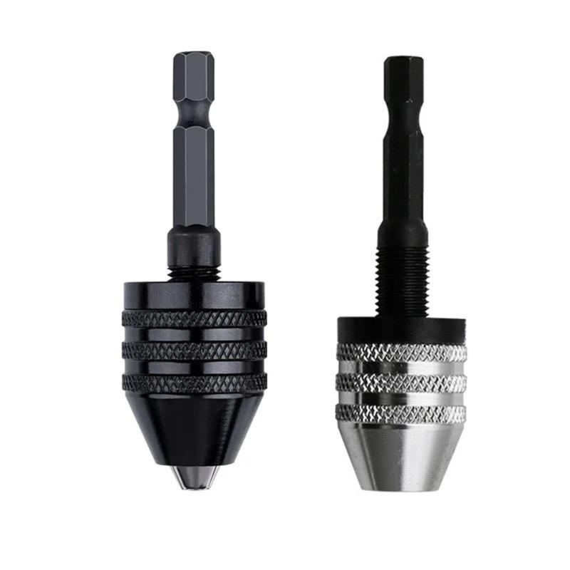 Electric Grinding Accessories Three Jaw Conversion Chuck 0.3-6.5mm Hexagonal Handle Rear Push Chuck Twist Drill Chuck