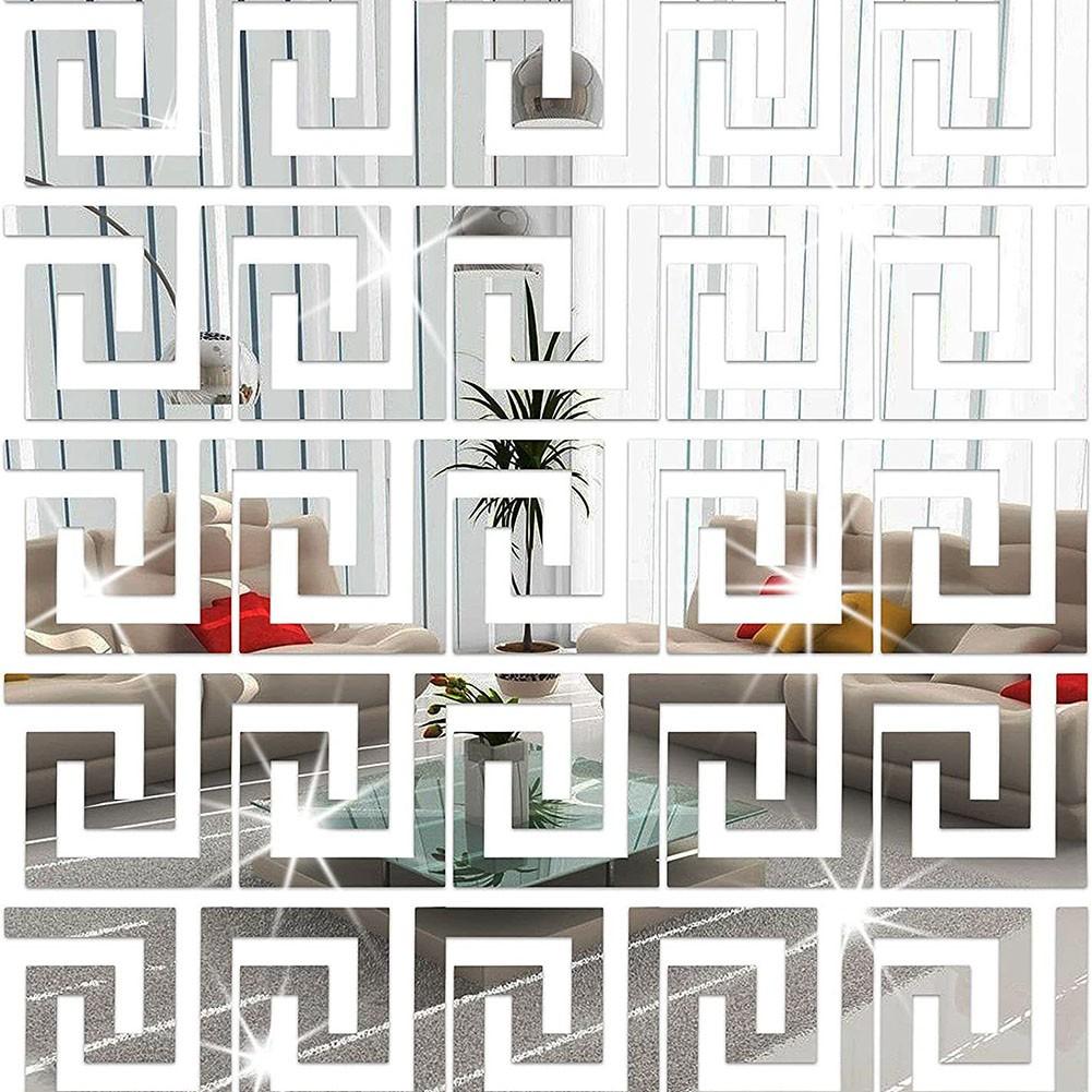 Mirror Waist Line Edge Strip Decal Wall Sticker  TV Background Home Decor