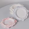 Baroque Style Tray Silicone Mold European Style Lace Relief Fruit Cake Pallet Cement Concrete Storage Dish Mould Resin Coaster