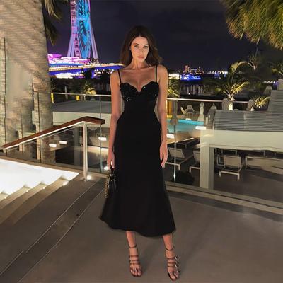 Women's New Fashion Elegant Sleeveless Halter Sequin Split Receiving Waist Slimming Dress