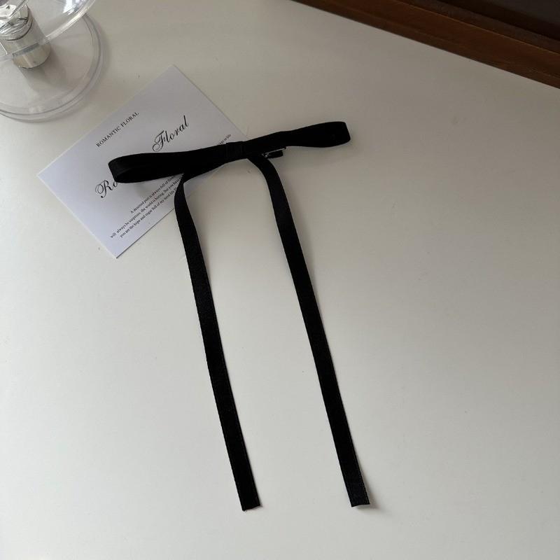 Solid Color Ribbon Hair Clip Female Long Streamer Sweet Temperament Duckbill Clip Simple Hair Accessories