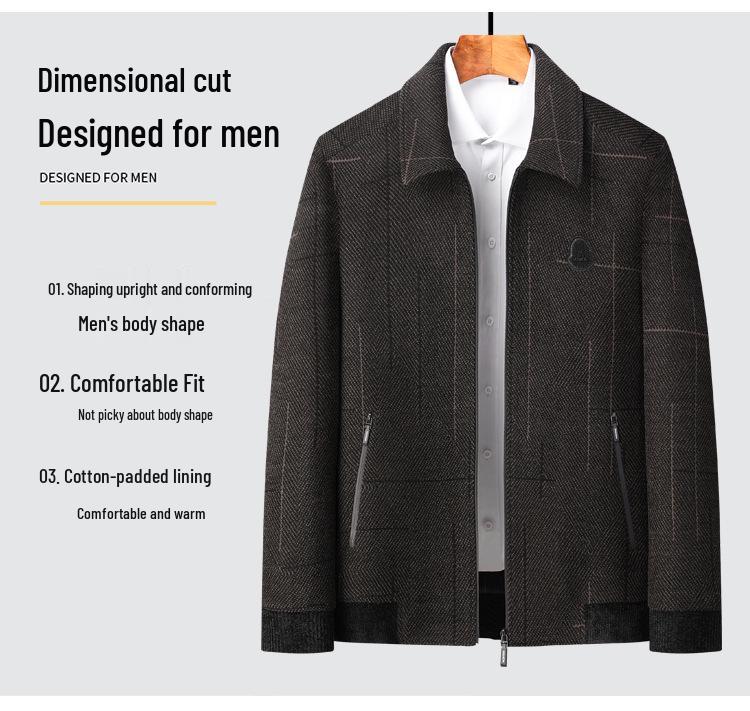 Woodpecker 2025 Men's Spring/Autumn Casual Business Jacket for Middle-Aged and Elderly Fathers