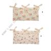 H3CD Baby Crib Storage Hanging Bag Cotton Double Pocket Diaper Organiser Multifunction Baby Bottle Teething Toy Storage Bag