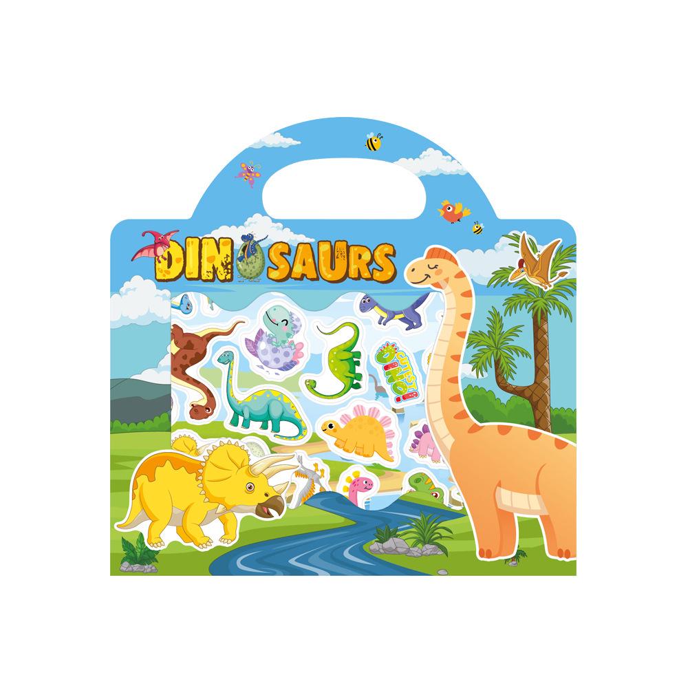 Interactive Sticker Book: Early Education with Animals, Dinosaurs, and Ocean Scenes