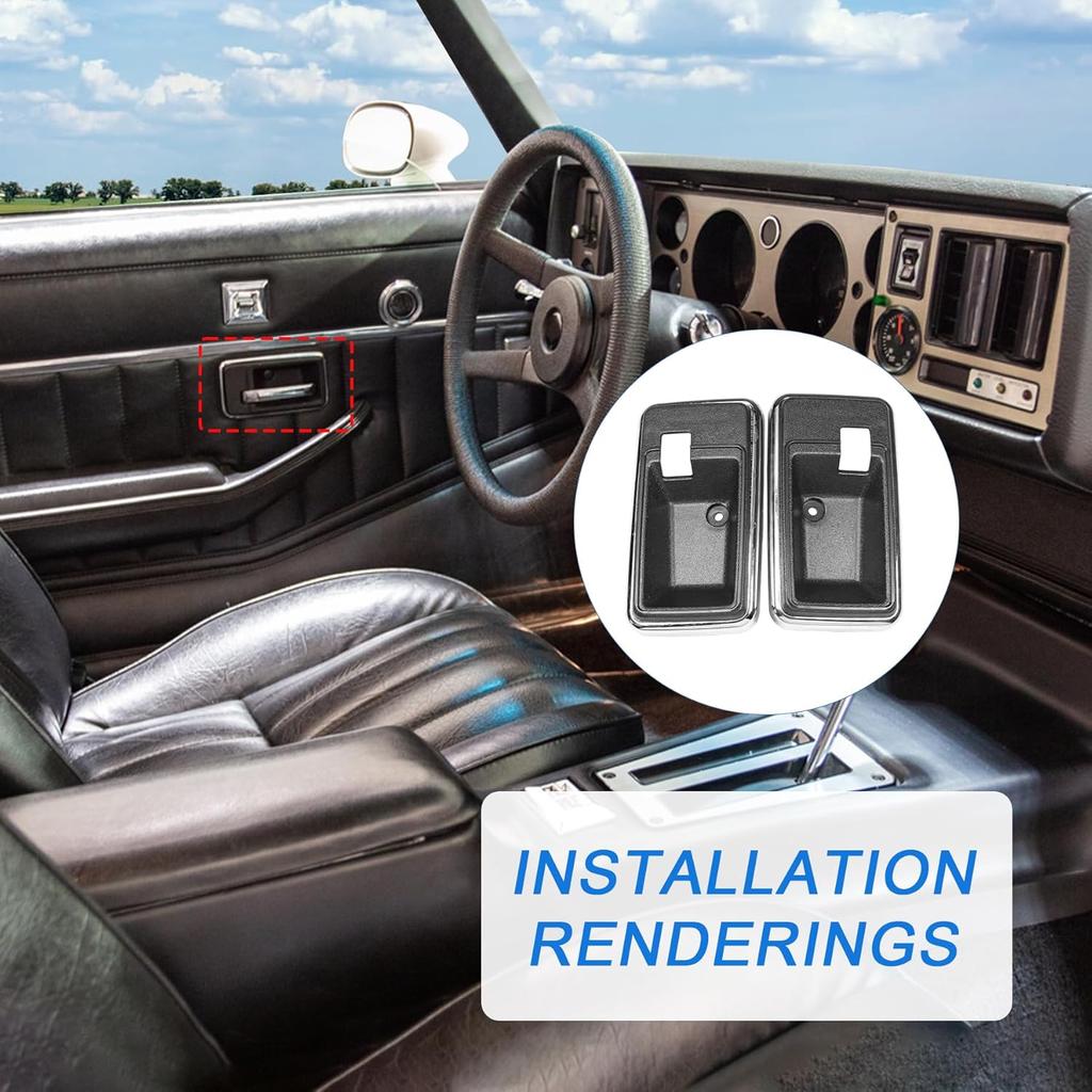 JDMSPEED Door Handle Style Interior Bezel Cup Set Replacement for Firebird/Trans Am & Camaro 1976-1981 Replace 1671194 1671195 Passenger and Driver