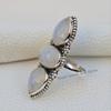 Natural Moonstone Ring, Wedding Ring, 925 Sterling Silver Ring, Oval Teardrop Multi Stone Ring, Blue Fire Moonstone Ring