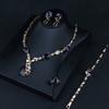 Chain European and American Crystal Gemstone Collarbone Chain Personalized Earrings Bracelet Ring Four-piece Set Sweater Chain
