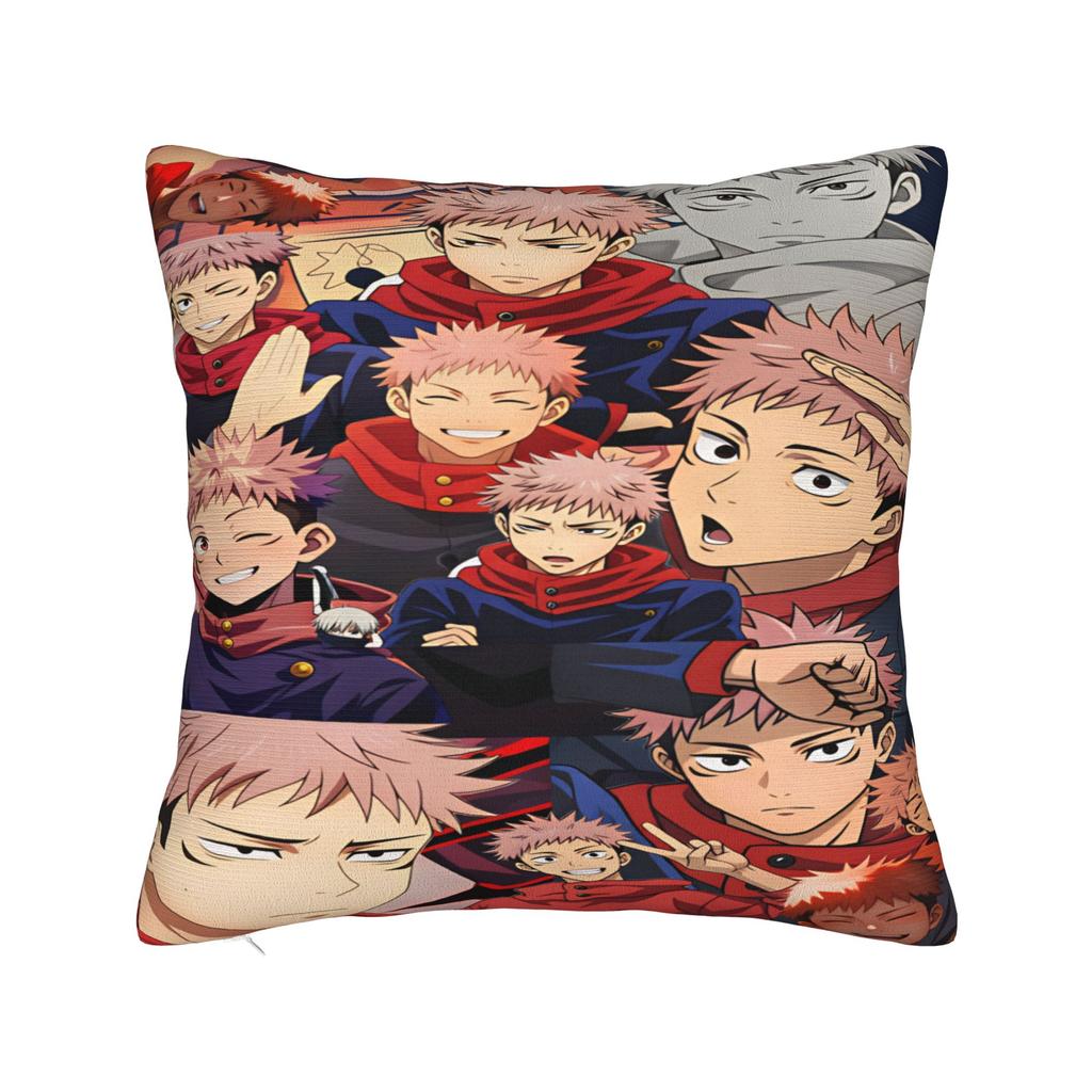 Pillow Case Yuji Itadori Comfy J-Jujutsu Kaisens Pillow Cover For Sofa Bedroom Home Decor Kawaii Pillowcases