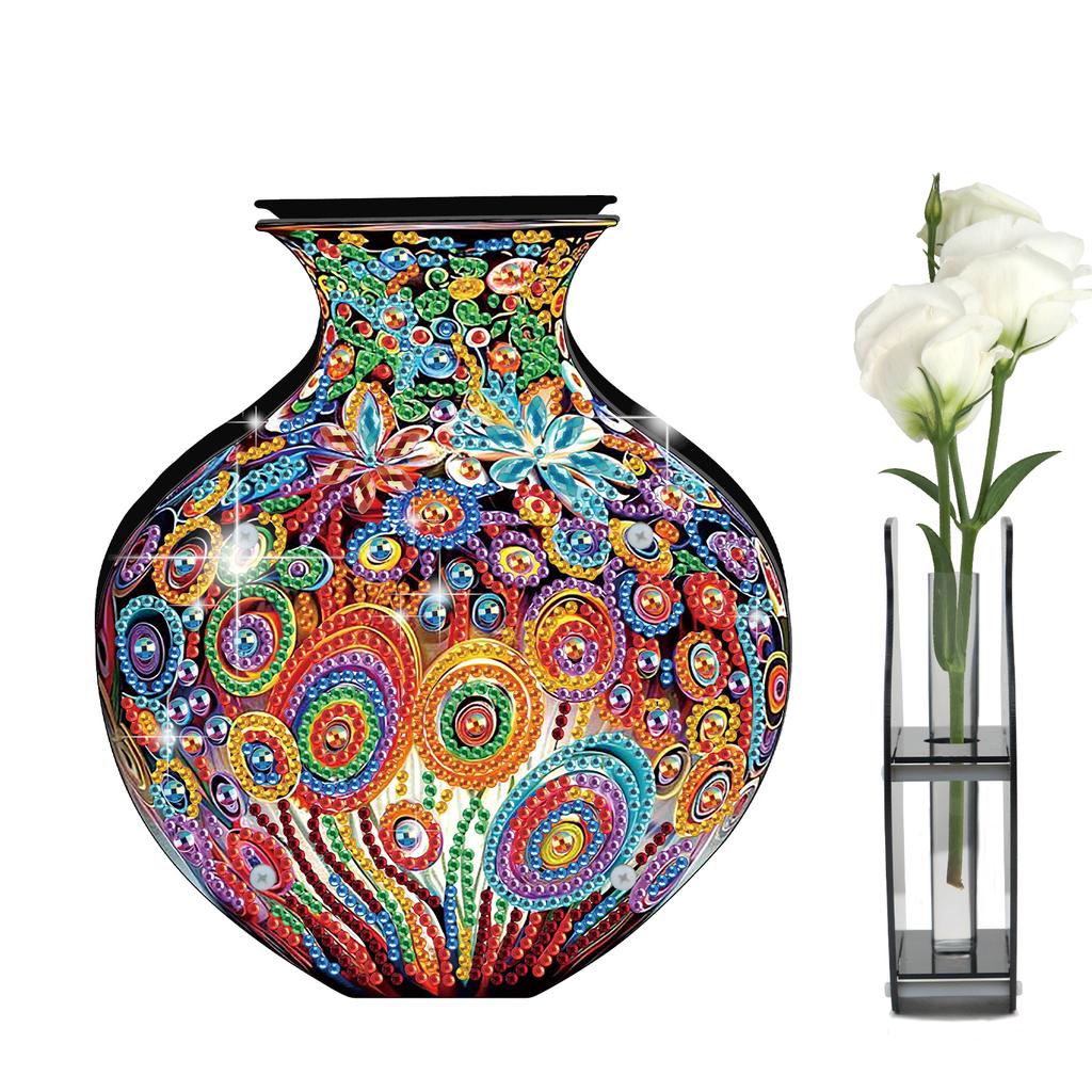 DIY Artistic Vase Desktop Diamond Art Kits Double Sided Drill Diamond Art Tabletop Painting Kit for Adults Home Office Decor