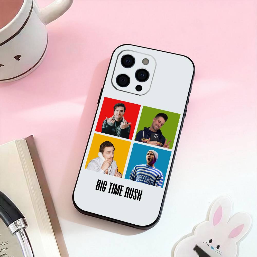 BTR B-Big Time R-Rush   Phone Case For iPhone 17,16,15,14,13,12,11 Plus,Pro Max,Soft Silicone Black Cover