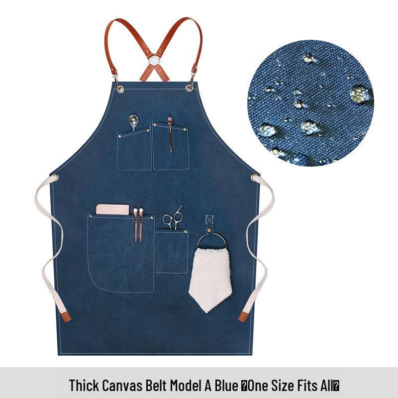 Canvas Denim Apron for Florists, Coffee Shops, and Restaurants - New Fashion Style for Baking & Work.