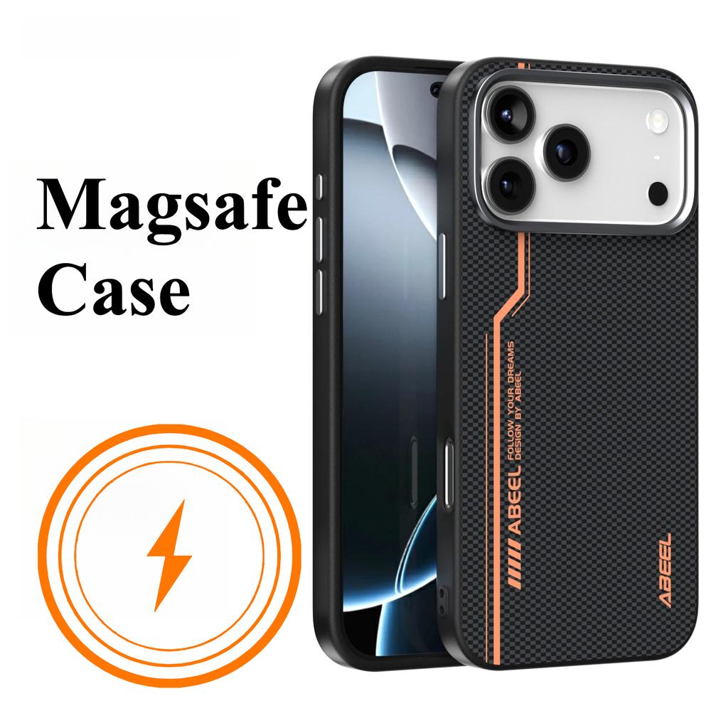 Business Premium Minimalist Sle Carbon Fiber for Magsafe Case for IPhone 17 Pro Max 16 15 14 Non-slip Anti Drop Wireless Charger Protection Cover