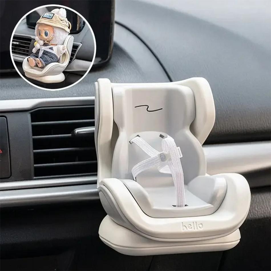 For Labubu Cartoon Plush Safety Seat Cute Doll Air Outlet Aromatherapy Decoration High-Grade Car Interior Decoration Accessories