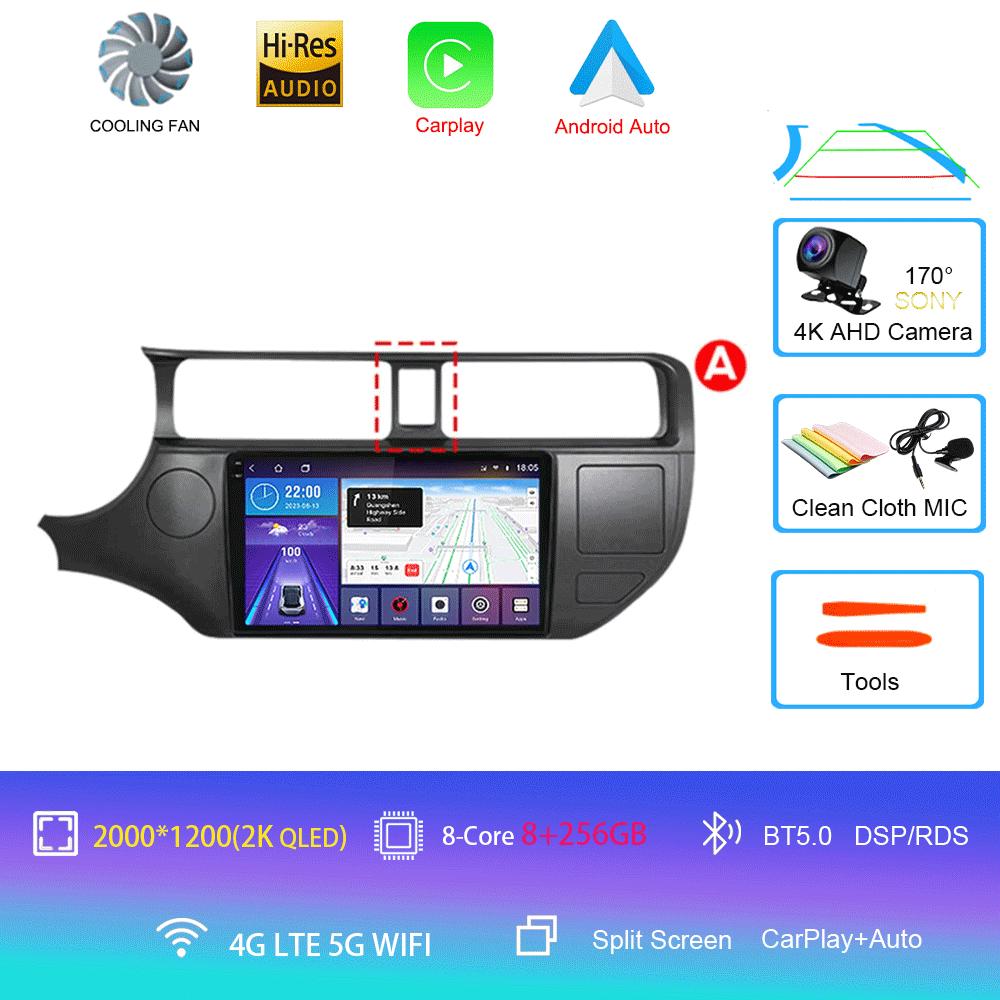 For Kia RIO 4 K3 2011-2017 2K QLED Android 14 Car Radio Multimedia Player 2 Din GPS Navigation stereo DVD Head Unit