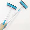 Extendable Glass Cleaner Tool Having Soft Rubber Wiper And Brush For Mirrors Cars