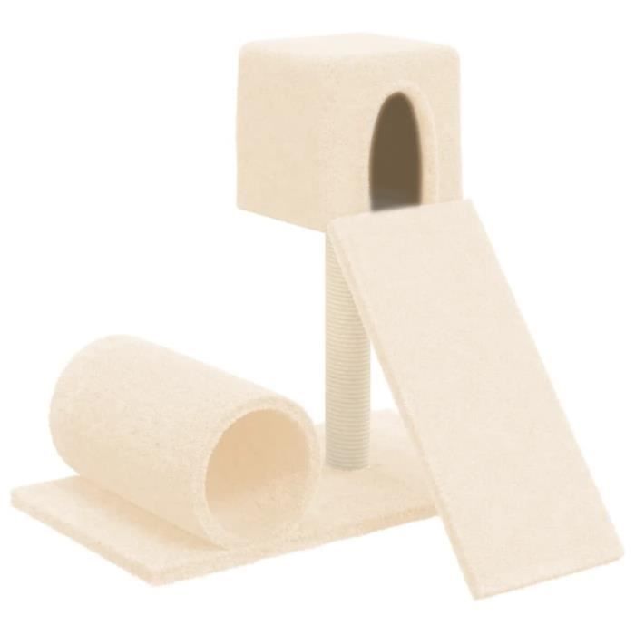 171606 vidaXL Cat Tree with Sisal Scratching Post Cream 59 Cm