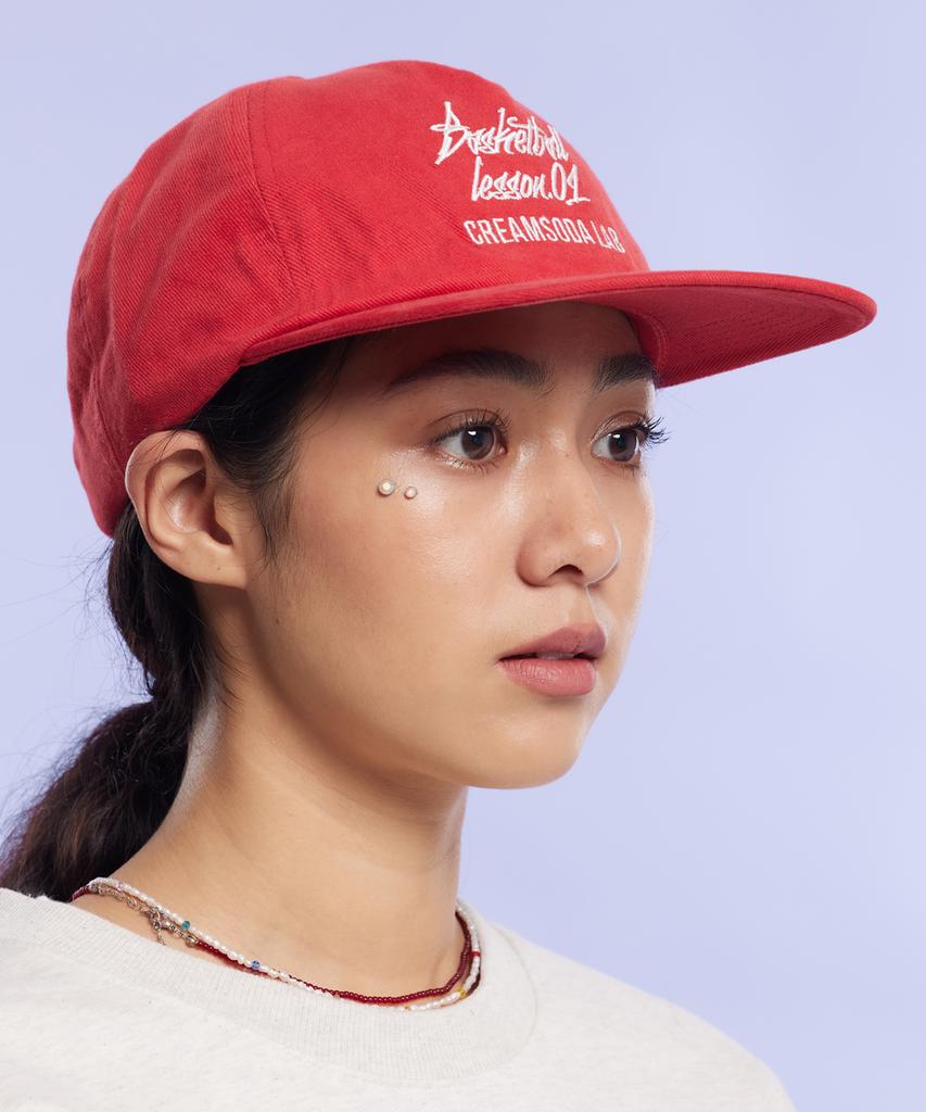 CREAM SODA LAB Quarter Ball Cap Red White
