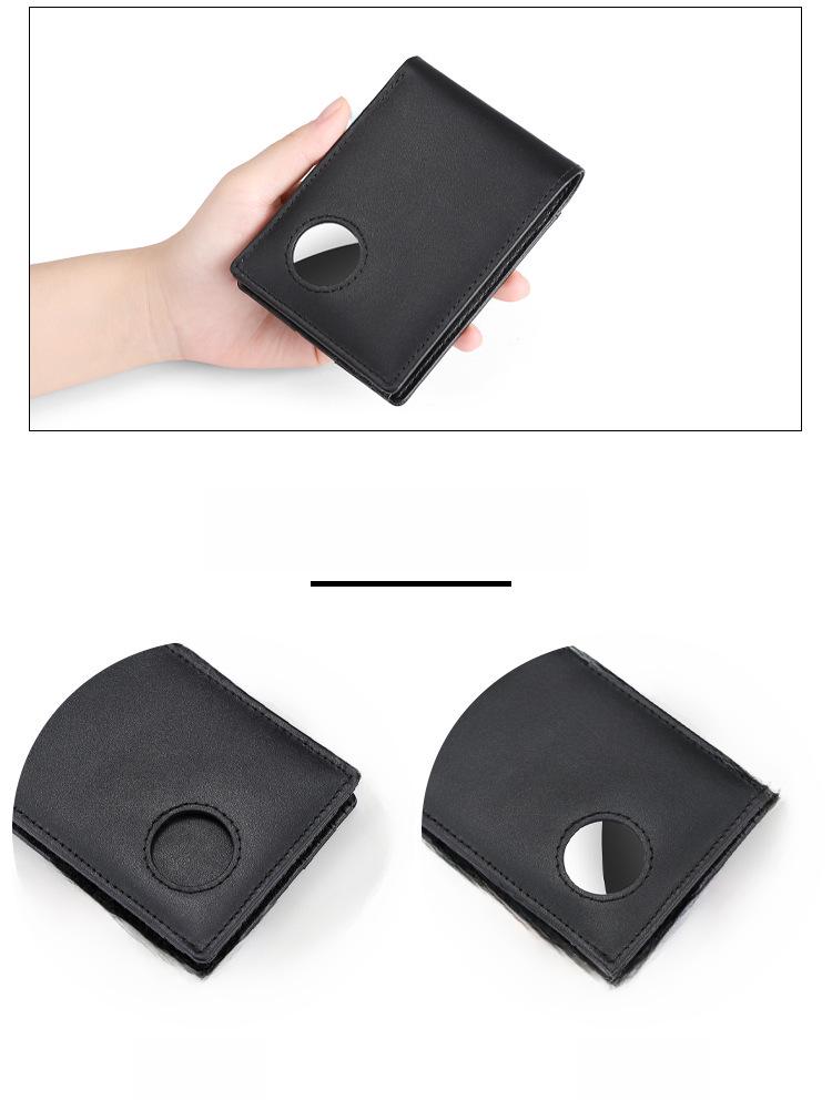 Herren-Geldbörse aus echtem Leder mit Airtag-Halter – Diebstahlsicherer Dollar-Clip