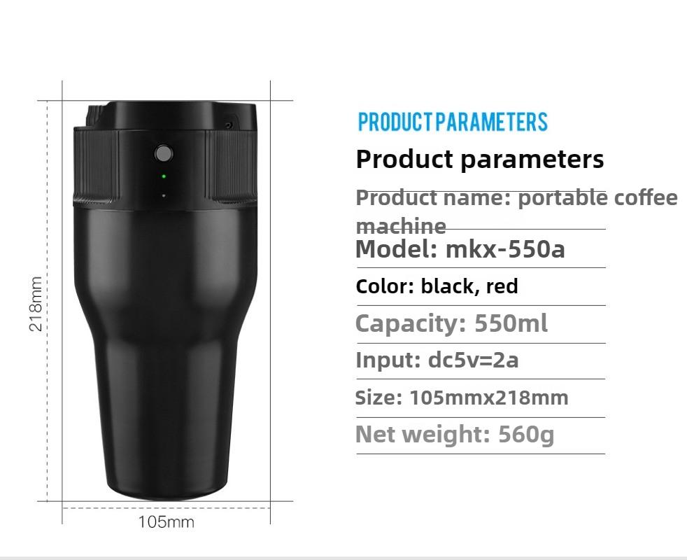 Half Handmade Portable Outdoor Capsule Coffee Machine USB Charging Mini Automatic Capsule Home Portable American Coffee Machine