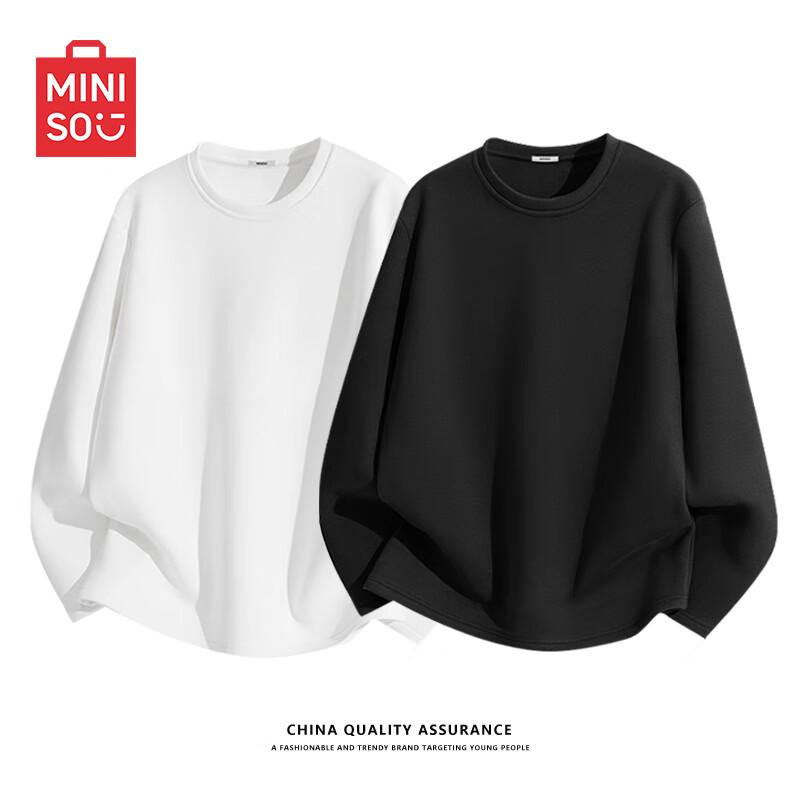 MINISO Men's Fleece-Lined Long Sleeve Thermal T-Shirt