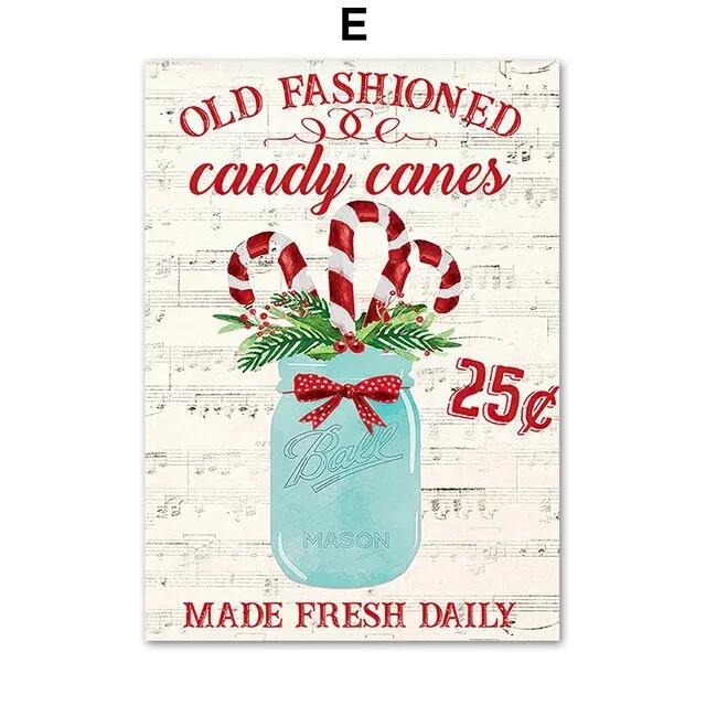 Wesołych Świąt Skarpetka Ciężarówka Samochód Grafika Ścienna Obraz na Płótnie, Nordyckie Plakaty i Druki, Wystrój Domu Salonu, 69F 0316