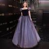 Banquet Dress Fluffy Long Temperament Annual Meeting Art Examination Chorus Dress Performance Princess On the Run Splicing Mesh Dress