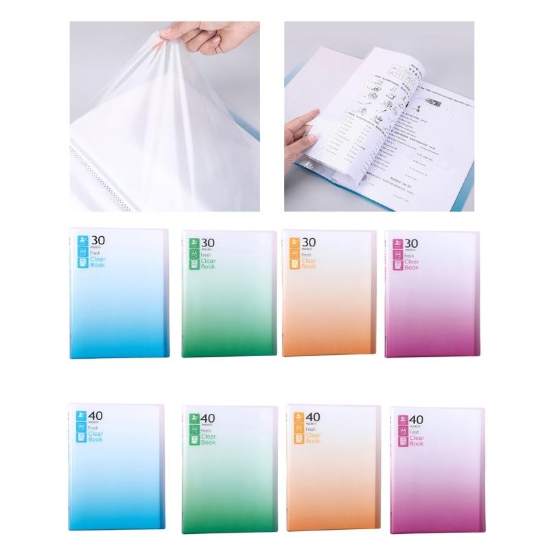 30 Pockets Display Folder Multipurpose Document Project Folder Letter Size Display Folders Book with Protective Sleeve