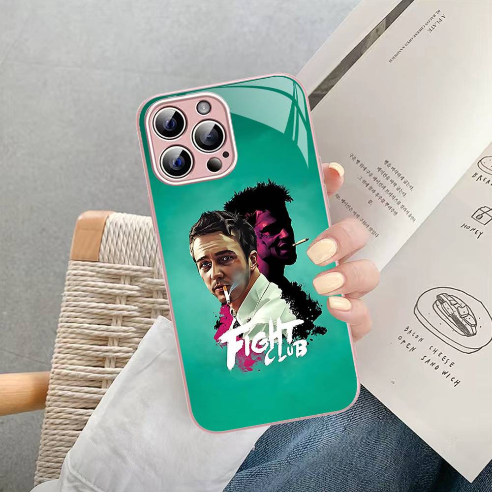 M-Movie F-Fight Club Tempered Glass For Iphone 14 13 12 11 Pro Mini XS MAX 14Plus X XS XR Cover