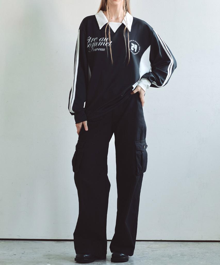 ETRE AU SOMMET Nylon Cargo Snap Pants (Black)