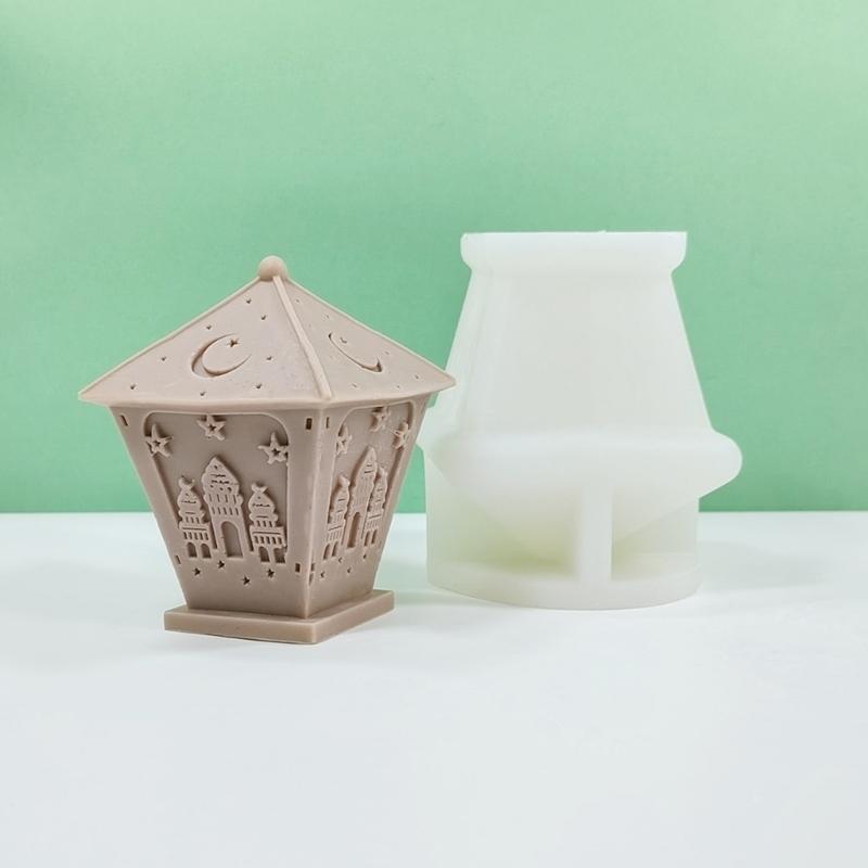 Ramadans Resins Molds 3D Castle Silicone Moulds Handmade Candle Molds DIY Castings Molds for Eid Home Decorations