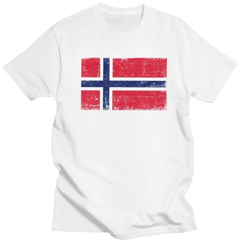 Custom Norway Flag T Shirts for Men 100 Cotton Tees Tshirts Short Sleeve Casual Tshirt Clothing