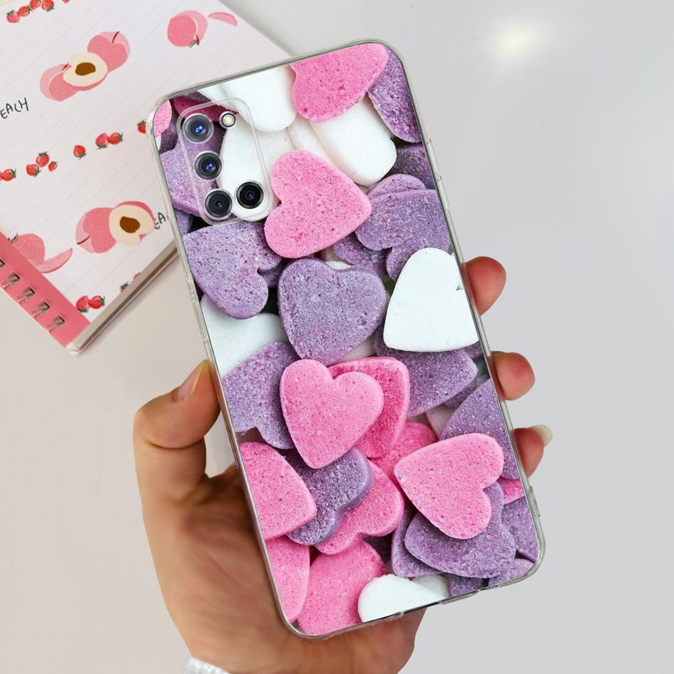 For OPPO A52 Case OPPOA52 CPH2069 A 52 Flower Phone Case Fashion Transparent Silicone Soft TPU Back Cover For OPPO A72 A92 Coque