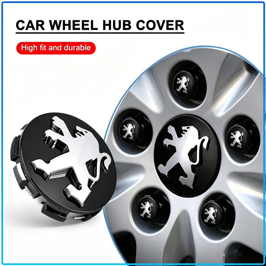 Car Wheel Center Cap Emblem Hub Covers Badge Auto Accessories For Peugeot 107 108 206 207 208 301 307 308 405 406 407 408 508 607 807 2008 3008 4008