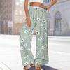 Women's Printed Wide Leg Pants With Pockets High Waist Drawstring Loose Casual Pants