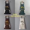 Knife Fork Pattern Waterproof Apron,Household Restaurant Kitchen Apron,Oil Resistant Hand Erasable,Fashionable Workwear Aprons