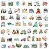 50PCS Outdoor Travel Scenery Sticker Graffiti Cell Phone Helmet Water Cup Car DIY Waterproof PVC Handbook Play Reward Stickers