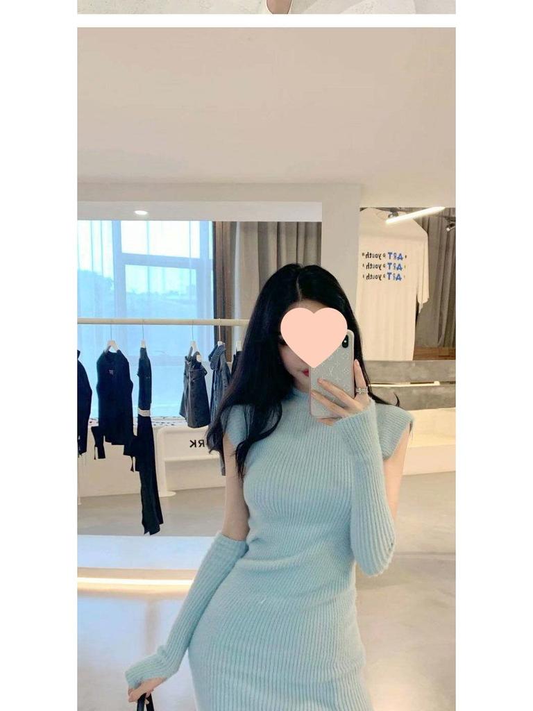 2025 Spring/Summer Goddess Style Sexy Knitted Bodycon Dress