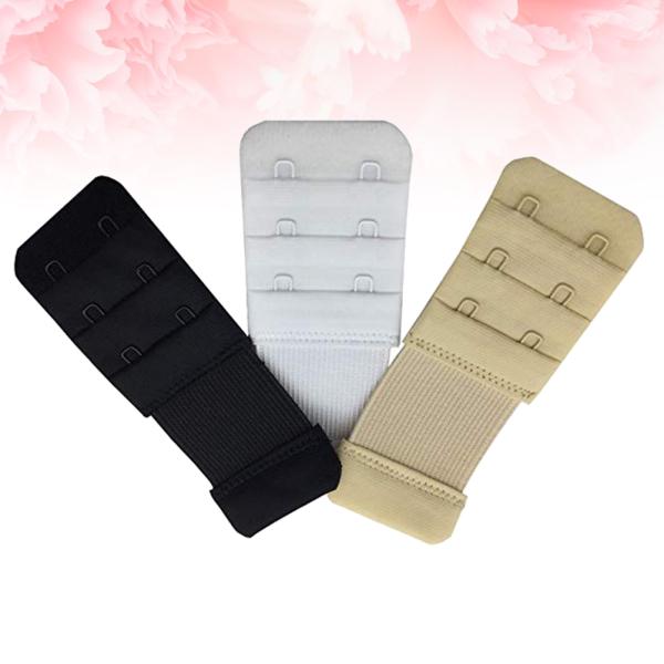 3PCS 3 Rows 2 Hooks Bra Back Extenders Elastic Adjustable Soft Nursing