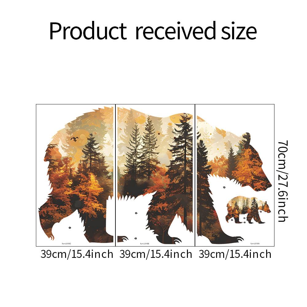 

Fun-L016 Мультфильм Бурый Медведь Лесной Силуэт Спальня Гостиная Стена Украшения Украшения Наклейка На Стену Наклейка 39*70CM*3PCS/fun-L016