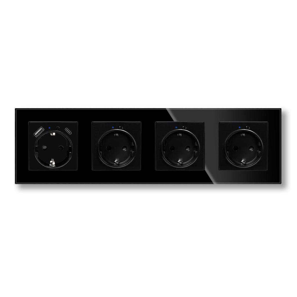 Model 153 Smart WiFi Wall Socket with Tempered Glass Panel - Alice Voice App Compatible