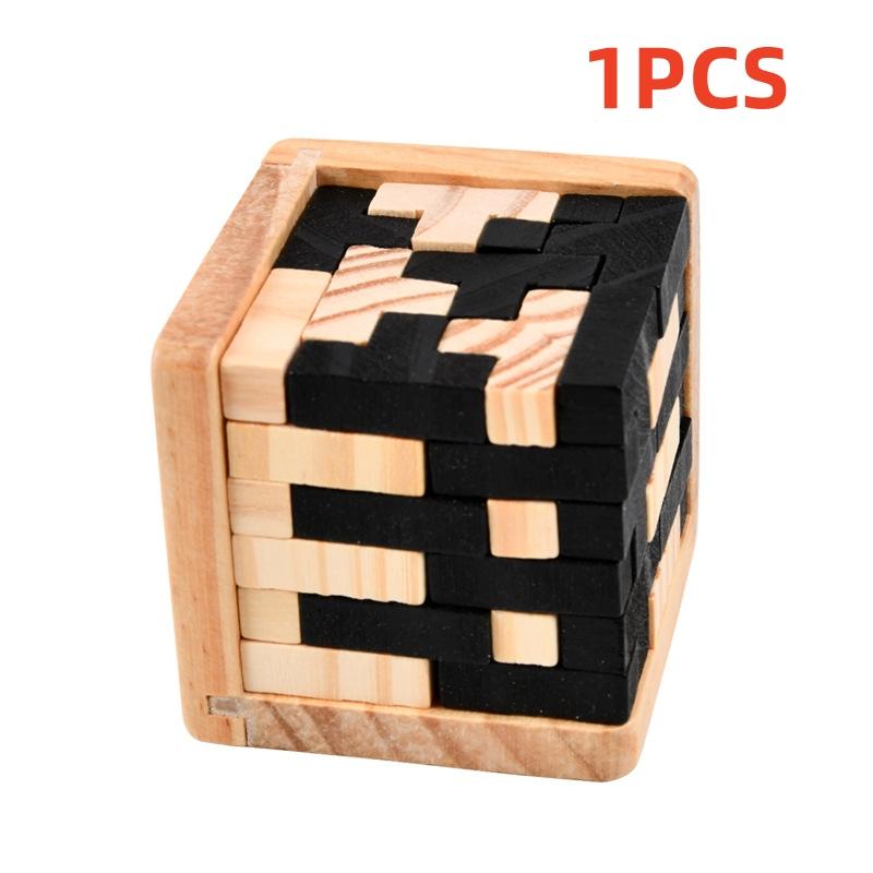 

3D Cube Puzzle Luban Interlocking CreativeEducational Wooden Toy Brain Mind EarlyLearning Game Gift For Children Letter 54T