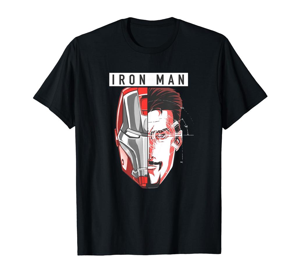 Marvel Comics Retro Classic Iron Man Tony Stark Splitface T-Shirt