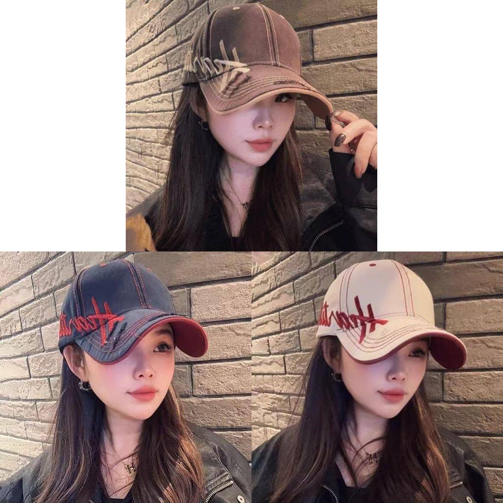 Duckbill Cap With Embroidered Letters For Summer Outdoor Sun Protection