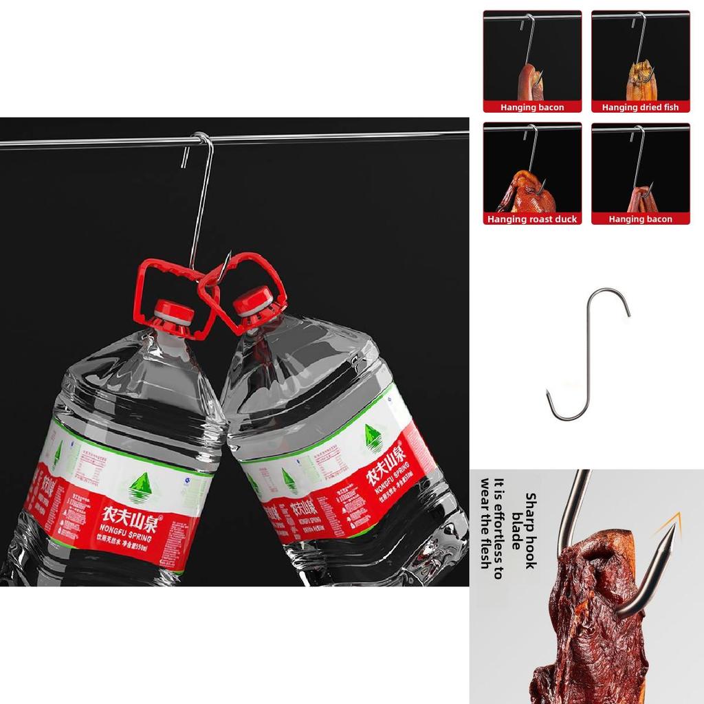 Stainless Steel Meat And Sausage Hooks Set For Kitchen Storage And Cooking