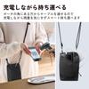 ELECOM Smart Smartphone Karten Münzen Scheine Schwarzes Täschchen, Beutel, Mehrere Taschen, Tasche, Tasche, Fach, Schlüsselanhänger, P-CLSPB01BK