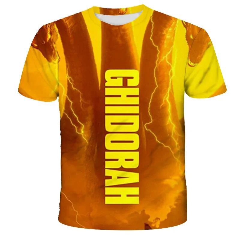 Godzilla T-shirt 3D Printing Anime Harajuku T-shirt Cartoon  Short-sleeved Summer