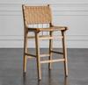 Nordic Wooden Rattan Lightweight Luxury Balcony Chair Rope-Woven Lazy Recliner Stylish Saddle Backrest Seat