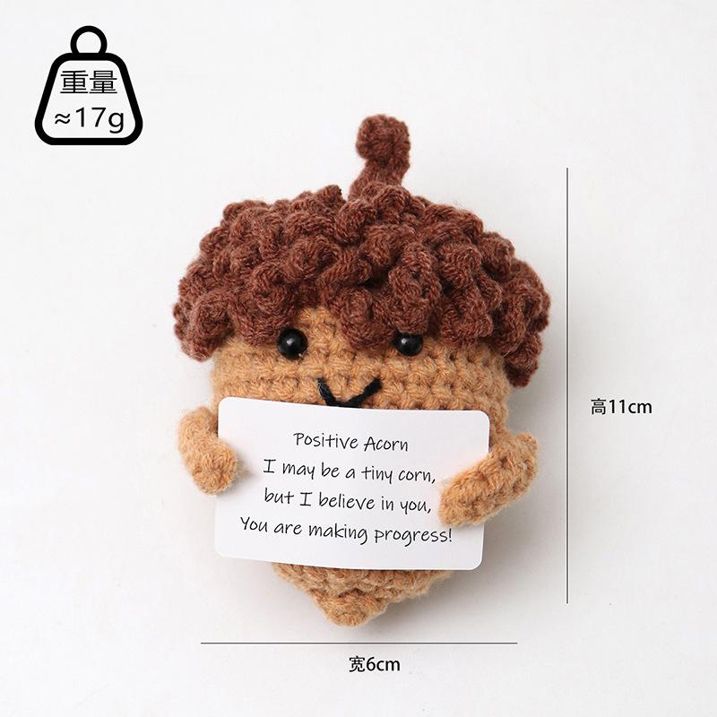 Hand-Woven Crochet Doll Positive Energy Potato Funny Vegetables Fruits Toy Emotion Expression Gift Pocket Hug Knitting Ornaments