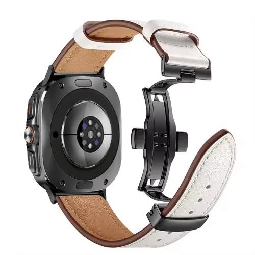 Premium Leather Strap For Samsung Galaxy Watch 8 Classic 46mm/44mm 40mm High-end Bracelet Wristband Galaxy Watch Ultra 2026 Belt