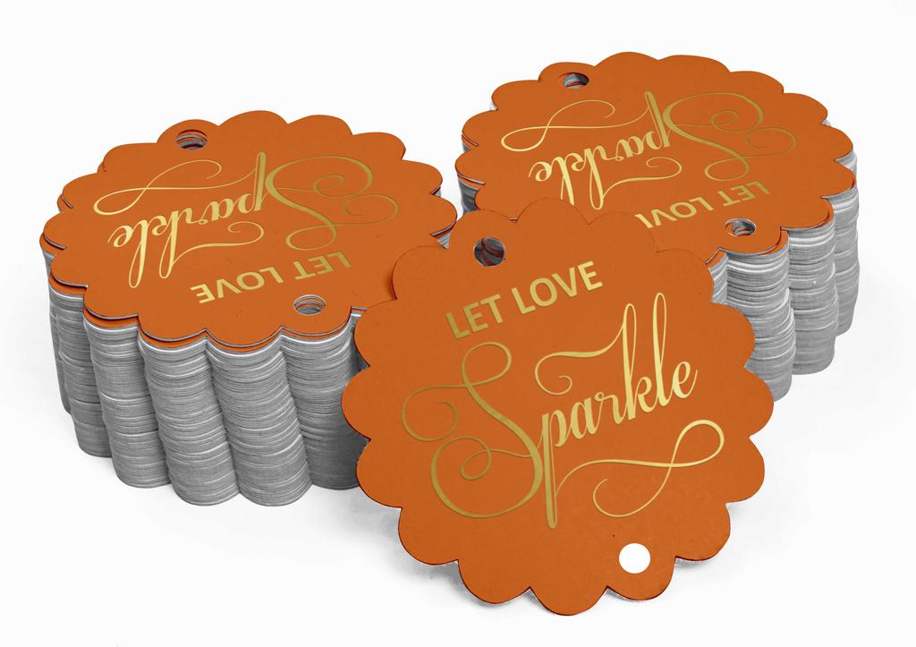 Inkdotpot 100 Pack Let Love Sparkle Wedding Favor Paper Tags Craft Real Gold Foil Hang
